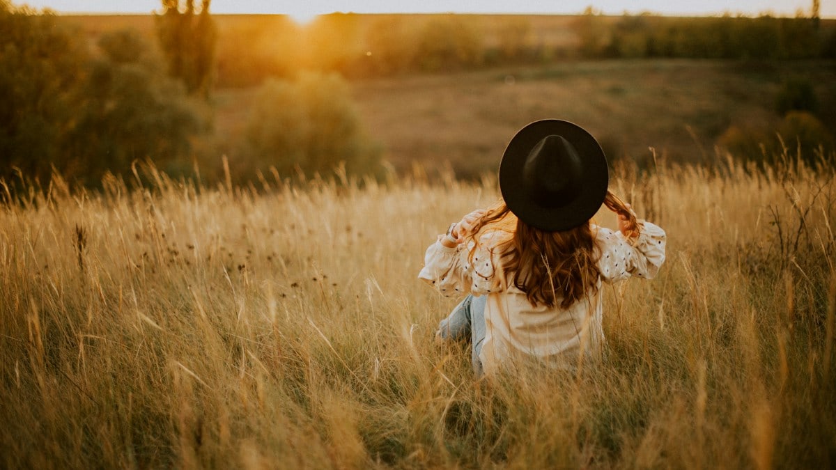a person in a field